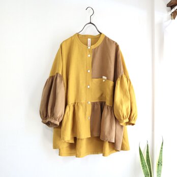 balloon sleeve gather blouse ( himawari )の画像
