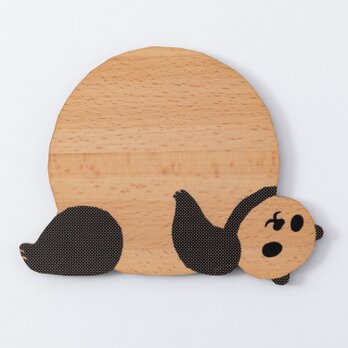 動物雑貨・どうぶつモチーフ｜木製コースター【ぱんだ】