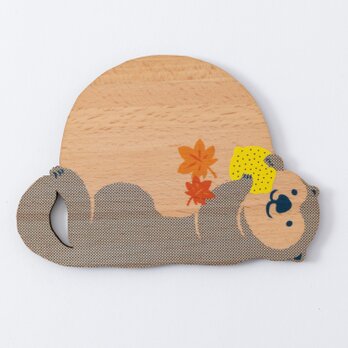 動物雑貨・どうぶつモチーフ｜木製コースター【ひろしまらっこ】