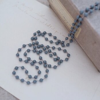 long necklace silk vintage grayの画像