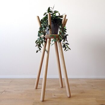 Botanical Stool ’crown’　Ｌ　アッシュ材　プランタースタンド フラワースタンドの画像