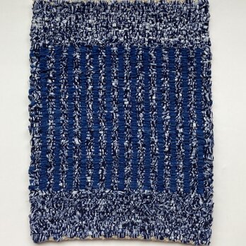 裂織のテーブルマット（紺の縞）の画像