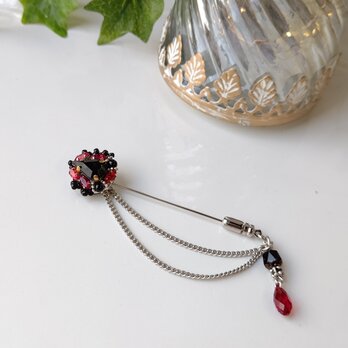 vintage crystal brooch pin (rhodium color) 【ﾋﾟﾝﾌﾞﾛｰﾁ】【ﾊｯﾄﾋﾟﾝ】の画像