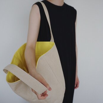 TOTE BAG -bicolor- (2L) / ecru × lemonの画像