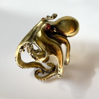 宝石まなこの蛸の指輪　シトリンの画像