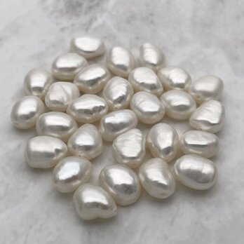 8~9mm*6~7mm 高品質バロック淡水パール 8粒 ボタン ライス 小粒 本真珠 パーツ ビーズ 素材