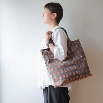 Hand block print kinchaku bag / diaの画像