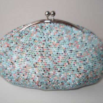 【受注制作】Beaded Pouch ---Blue Green Mix-- (XL)の画像