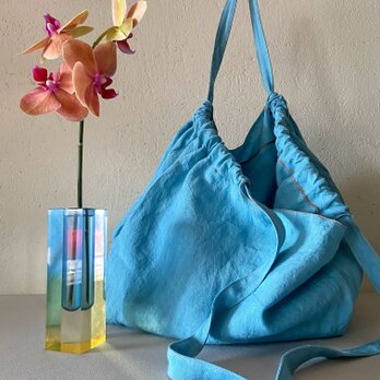 European linen bag (ligth blue)の画像