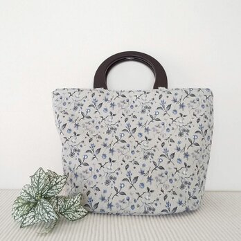 wood♡花柄トートbagの画像