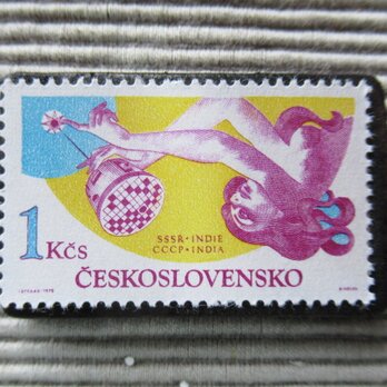 チェコスロバキア　宇宙切手ブローチ8220の画像