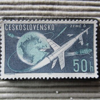 チェコスロバキア　宇宙切手ブローチ8228の画像