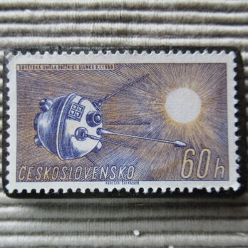 チェコスロバキア　宇宙切手ブローチ8229の画像