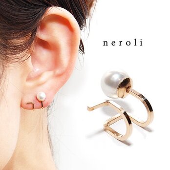 14kgfシェルパールニップイヤリング『neroli-ネロリ』の画像