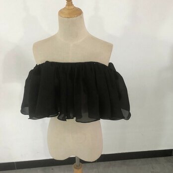 ウエディングドレス ブラック 色 オフショルダー　色直し　サイズ調整可能の画像