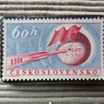 チェコスロバキア　宇宙切手ブローチ8234の画像