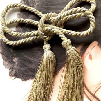 迫力のワイヤーロープダブルタッセル　ぐるぐるヘア髪飾りの画像