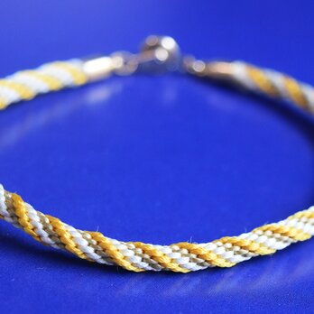 【訳あり】和風組紐アクセサリー「黄金のススキ野原」ブレスレット