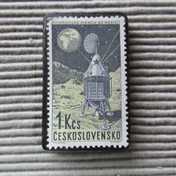 チェコスロバキア　宇宙切手ブローチ8244の画像