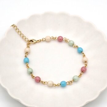 チェコビーズのカラフルブレスレット