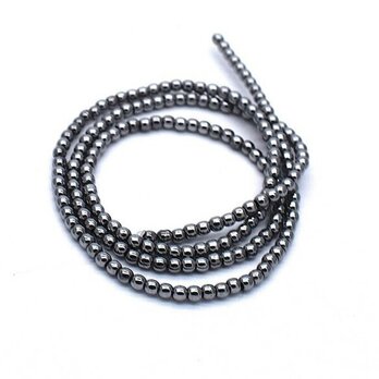 連40cm ヘマタイト 極小 シルバー系 2mm パーツ 素材 天然石 カラーストーン ビーズ