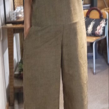 正絹ウール混反物からサロペットパンツ