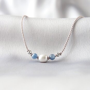 Silver×Blue Short Necklaceの画像