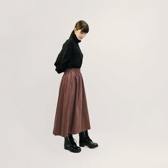 軽くてシワにならない コーデュロイ ブラウン ロングスカート ●SIBYLLA-BROWN●の画像