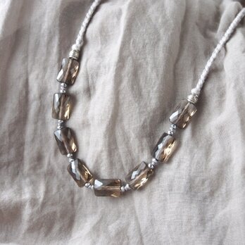 Rectangle Shine Short Necklace（スモーキークォーツ）の画像