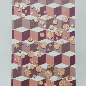 ギルディング和紙葉書　しゃぼん玉赤　金銅混合の画像