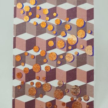 ギルディング和紙葉書　しゃぼん玉赤　赤混合の画像
