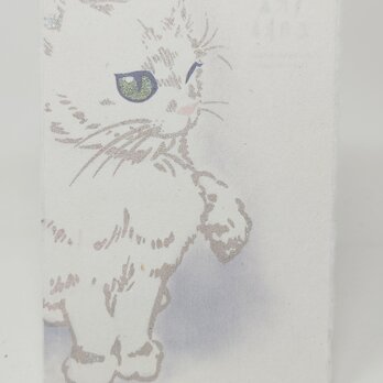 ギルディング和紙葉書　白猫の画像