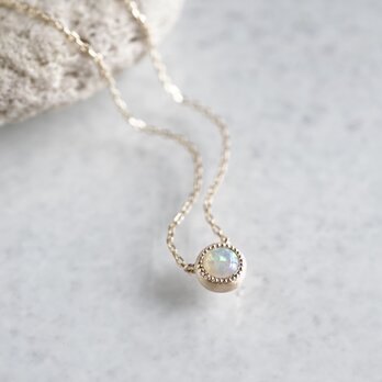 [October] Opal birthstone necklace 4mm [P108K10(OP)]の画像