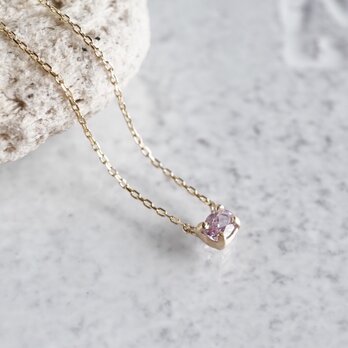 [October] Pink tourmaline oval necklace [P109K10(PT)]の画像