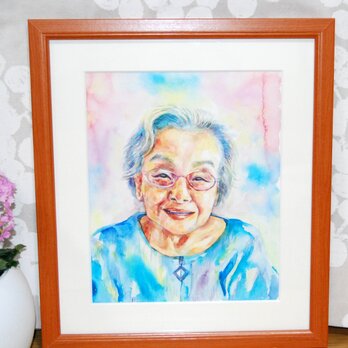 額装　水彩画　A4サイズの絵画用　お祝い　誕生日　プレゼント　古希　還暦　米寿　傘寿の画像