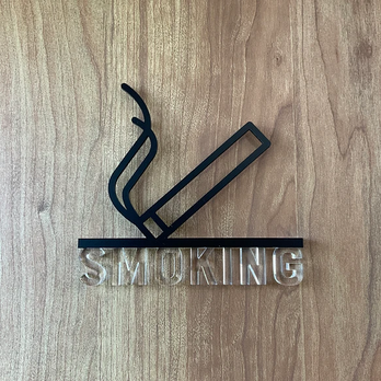 （送料無料）ルームサイン SMOKING ドア用 3Dアイコン クリア文字の画像