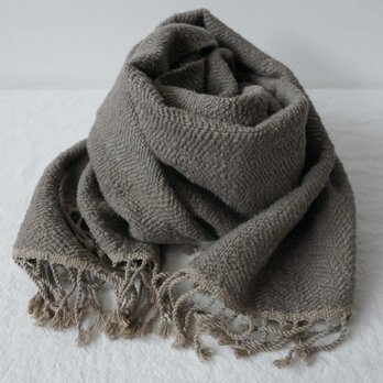 organic cotton shawl_handwoven/brownの画像