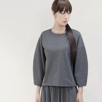 ●冬限定・在庫限り● +3℃発熱素材であたたかい フォーマルOK 上質ブラウス  黒／グレー ●GWYNETH●