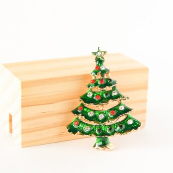 『緑のクリスマスツリーのブローチ』の画像