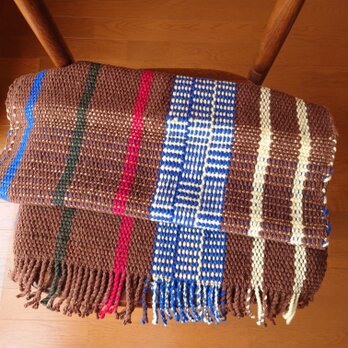 秋冬先取りSALE！手織りひざ掛け  ウール糸をたっぷり使って暖かく、触り心地も柔らか♪の画像