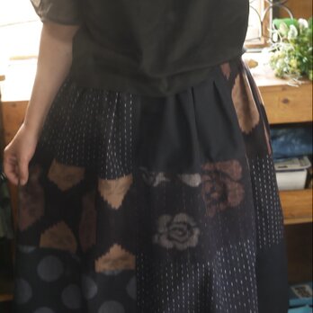 A様専用　久留米絣反物からギャザースカート