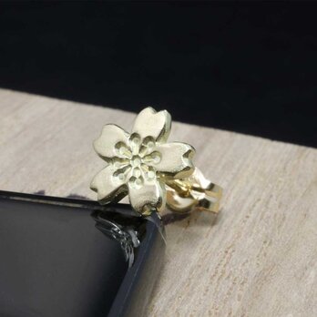 ピアス メンズ レディース: 桜 ピアス 1ヶ K18 18金 ゴールド さくら サクラ SAKURA 片耳 シングル シンプルの画像