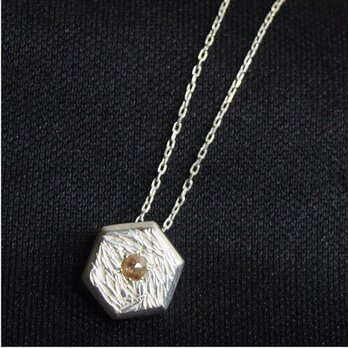 0.17ctシャンパンカラー・ナチュラルダイヤモンド　シルバーネックレスの画像