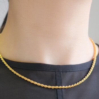 Wide rope chain necklace チェーンネックレス　18KGP　ゴールド　チョーカーの画像