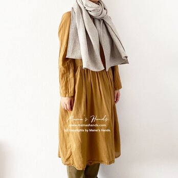 大きめ ヘリンボーン 織り ウール ベージュ 中厚 良品質 秋 冬 ストール ショールの画像