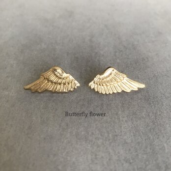 Brass angel wings / 羽休めのピアスの画像
