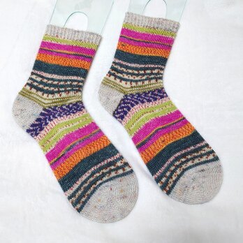 手編み靴下 opal 2107の画像