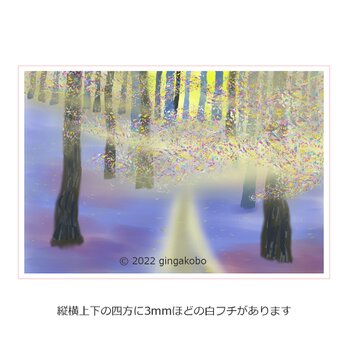 「光彩陸離」 林　樹　木　ほっこり癒しのイラストA4サイズポスター　No.1003の画像