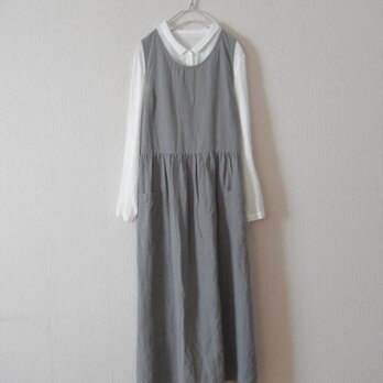 リネンのジャンパースカート　灰色の画像