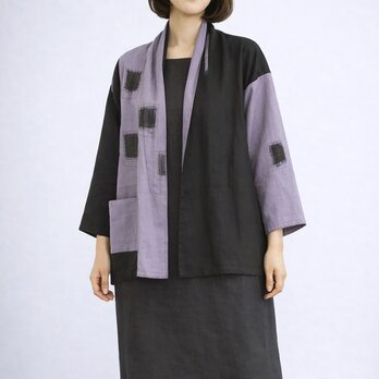 ガーゼはおり【MONO】手描き&ステッチ 一点もの